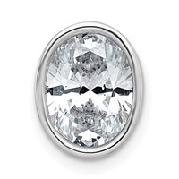 14K White Gold 3 Carat Oval Bezel Chain Slide Mounting view 1