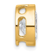 14K Yellow Gold 3 Carat Lab Grown Diamond VS+ F+ Oval Complete Bezel Set Chain Slide Pendant view 2