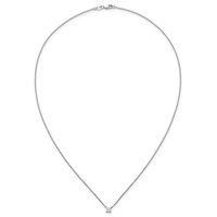 14K White Gold 0.25 Carat Lab Grown Diamond VS+ F+ Princess Complete Four Prong Pendant Necklace, 18" view 4