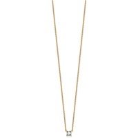 14K Yellow Gold 0.25 Carat Lab Grown Diamond VS+ F+ Princess Complete Four Prong Pendant Necklace, 18" view 2