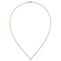 14K Yellow Gold 0.25 Carat Lab Grown Diamond VS+ F+ Princess Complete Four Prong Pendant Necklace, 18" view 4
