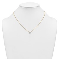 14K Yellow Gold 0.50 Carat Lab Grown Diamond VS SI+ G+ Princess Complete Four Prong Pendant Necklace, 18" view 3