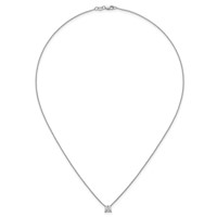 14K White Gold 0.75 Carat Lab Grown Diamond VS+ F+ Princess Complete Four Prong Necklace, 18" view 4
