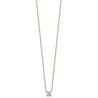 14K Yellow Gold 0.75 Carat Lab Grown Diamond VS+ F+ Princess Complete Four Prong Pendant view 2