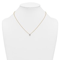 14K Yellow Gold 0.75 Carat Lab Grown Diamond VS+ F+ Princess Complete Four Prong Pendant view 3