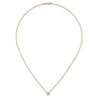 14K Yellow Gold 0.75 Carat Lab Grown Diamond VS+ F+ Princess Complete Four Prong Pendant view 4