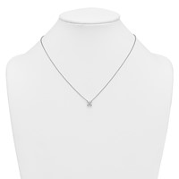 14K White Gold 1 Carat Certified Lab Grown Diamond VS+ F+ Princess Complete Four Prong Pendant Necklace, 18" view 3