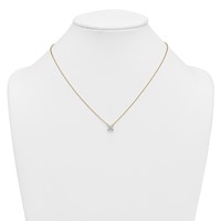 14K Yellow Gold 1 Carat Certified Lab Grown Diamond VS+ F+ Princess Complete Four Prong Pendant Necklace, 18" view 3