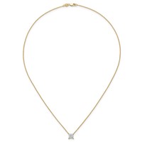 14K Yellow Gold 1 Carat Certified Lab Grown Diamond VS+ F+ Princess Complete Four Prong Pendant Necklace, 18" view 4