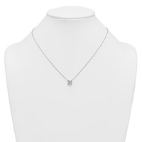 14K White Gold 1.50 Carat Lab Grown Diamond VS+ F+ Princess Complete Four Prong Pendant Necklace, 18" view 3