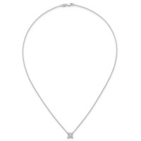 14K White Gold 1.50 Carat Lab Grown Diamond VS+ F+ Princess Complete Four Prong Pendant Necklace, 18" view 4