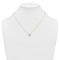 14K Yellow Gold 1.50 Carat Certified Lab Grown Diamond VS+ F+ Princess Complete Four Prong Pendant Necklace, 18" view 3