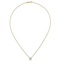 14K Yellow Gold 1.50 Carat Certified Lab Grown Diamond VS+ F+ Princess Complete Four Prong Pendant Necklace, 18" view 4