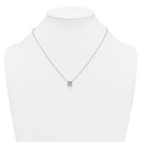 14K White Gold 2.50 Carat Certified Lab Grown Diamond VS+ F+ Princess Complete Four Prong Pendant Necklace, 18" view 3