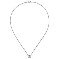 14K White Gold 2.50 Carat Certified Lab Grown Diamond VS+ F+ Princess Complete Four Prong Pendant Necklace, 18" view 4