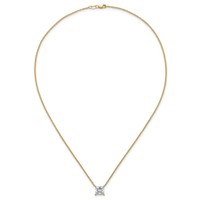 14K Yellow Gold 2.50 Carat Certified Lab Grown Diamond VS+ F+ Princess Complete Four Prong Pendant Necklace, 18" view 4