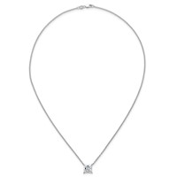 14K White Gold 3 Carat Certified Lab Grown Diamond VS+ F+ Princess Complete Four Prong Pendant Necklace, 18" view 4