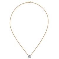 14K Yellow Gold 3 Carat Lab Grown Diamond VS+ F+ Princess Complete Four Prong Pendant Necklace, 18" view 4