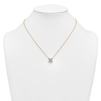 14K Yellow Gold 4 Carat Certified Lab Grown Diamond VS+ F+ Princess Complete Four Prong Pendant Necklace, 18" view 3