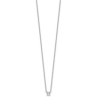 14K White Gold 0.25 Carat Lab Grown Diamond VS+ F+ Cushion Complete Four Prong Pendant Necklace, 18" view 2