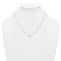 14K White Gold 0.25 Carat Lab Grown Diamond VS+ F+ Cushion Complete Four Prong Pendant Necklace, 18" view 3