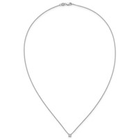 14K White Gold 0.25 Carat Lab Grown Diamond VS+ F+ Cushion Complete Four Prong Pendant Necklace, 18" view 4