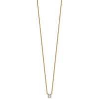 14K Yellow Gold 0.25 Carat Lab Grown Diamond VS+ F+ Cushion Complete Four Prong Pendant Necklace, 18" view 2