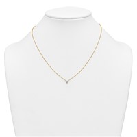14K Yellow Gold 0.25 Carat Lab Grown Diamond VS+ F+ Cushion Complete Four Prong Pendant Necklace, 18" view 3