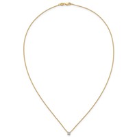 14K Yellow Gold 0.25 Carat Lab Grown Diamond VS+ F+ Cushion Complete Four Prong Pendant Necklace, 18" view 4