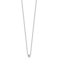 14K White Gold 0.50 Carat Lab Grown Diamond VS+ F+ Cushion Complete Four Prong Pendant Necklace, 18" view 2