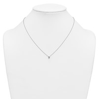 14K White Gold 0.50 Carat Lab Grown Diamond VS+ F+ Cushion Complete Four Prong Pendant Necklace, 18" view 3