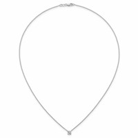 14K White Gold 0.50 Carat Lab Grown Diamond VS+ F+ Cushion Complete Four Prong Pendant Necklace, 18" view 4