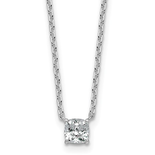 14K White Gold 0.50 Carat Cushion Four Prong Pendant Mounting