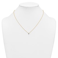 14K Yellow Gold 0.50 Carat Lab Grown Diamond VS+ F+ Cushion Complete Four Prong Pendant Necklace, 18" view 3