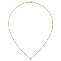 14K Yellow Gold 0.50 Carat Lab Grown Diamond VS+ F+ Cushion Complete Four Prong Pendant Necklace, 18" view 4