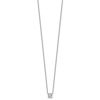 14K White Gold 0.75 Carat Lab Grown Diamond VS+ F+ Cushion Complete Four Prong Pendant Necklace, 18" view 2