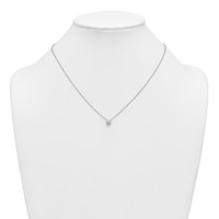 14K White Gold 0.75 Carat Lab Grown Diamond VS+ F+ Cushion Complete Four Prong Pendant Necklace, 18" view 3