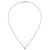 14K White Gold 0.75 Carat Lab Grown Diamond VS+ F+ Cushion Complete Four Prong Pendant Necklace, 18" view 4