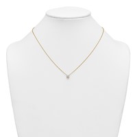 14K Yellow Gold 0.75 Carat Lab Grown Diamond VS+ F+ Cushion Complete Four Prong Pendant Necklace, 18" view 3
