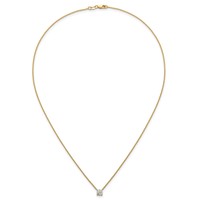 14K Yellow Gold 0.75 Carat Lab Grown Diamond VS+ F+ Cushion Complete Four Prong Pendant Necklace, 18" view 4