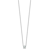 14K White Gold 1 Carat Certified Lab Grown Diamond VS+ F+ Cushion Complete Four Prong Pendant Necklace, 18" view 2