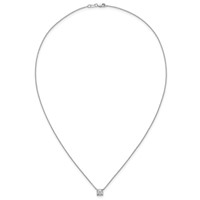 14K White Gold 1 Carat Certified Lab Grown Diamond VS+ F+ Cushion Complete Four Prong Pendant Necklace, 18" view 4