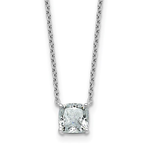 14K White Gold 1 Carat Cushion Four Prong Pendant Mounting