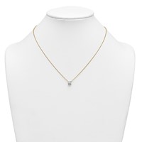 14K Yellow Gold 1 Carat Lab Grown Diamond VS+ F+ Cushion Complete Four Prong Pendant Necklace, 18" view 3