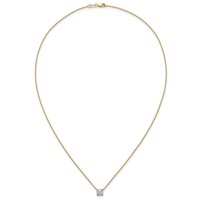 14K Yellow Gold 1 Carat Lab Grown Diamond VS+ F+ Cushion Complete Four Prong Pendant Necklace, 18" view 4