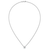 14K White Gold 1.50 Carat Lab Grown Diamond VS+ F+ Cushion Complete Four Prong Pendant Necklace, 18" view 4