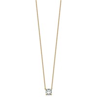 14K Yellow Gold 1.50 Carat Certified Lab Grown Diamond VS+ F+ Cushion Complete Four Prong Pendant Necklace, 18" view 2
