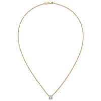14K Yellow Gold 1.50 Carat Certified Lab Grown Diamond VS+ F+ Cushion Complete Four Prong Pendant Necklace, 18" view 4