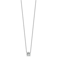 14K White Gold 2 Carat Certified Lab Grown Diamond VS+ F+ Cushion Complete Four Prong Pendant Necklace, 18" view 2