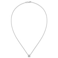 14K White Gold 2 Carat Certified Lab Grown Diamond VS+ F+ Cushion Complete Four Prong Pendant Necklace, 18" view 4